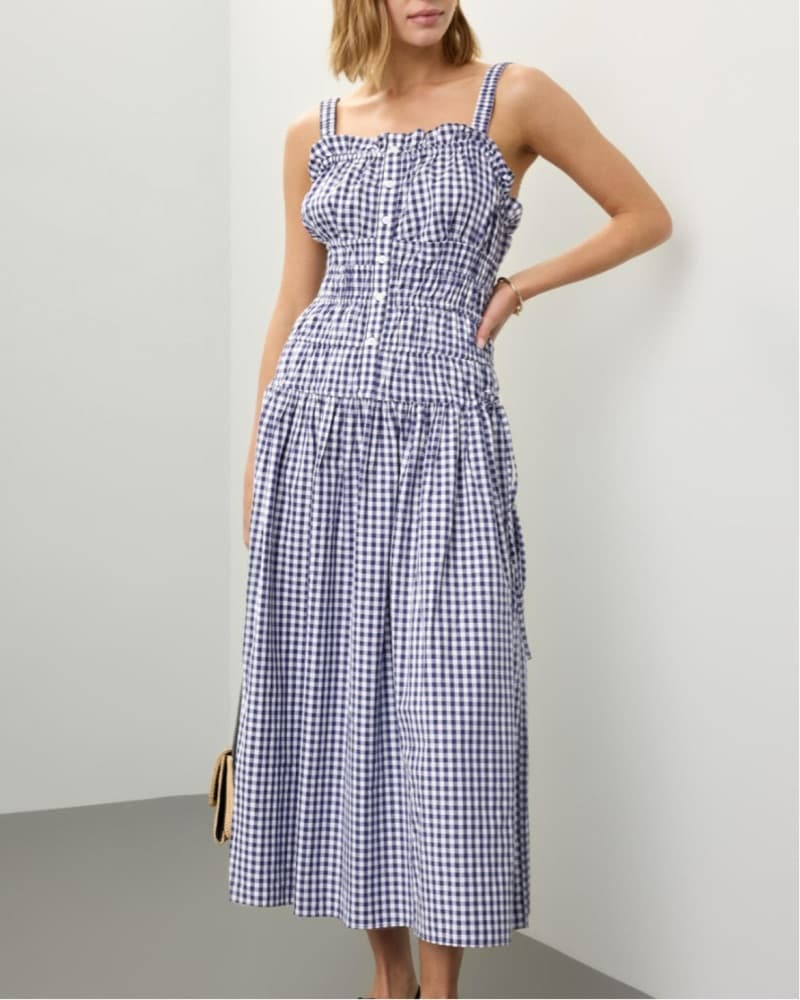 Jason Wu Navy Gingham Dress - Image 2
