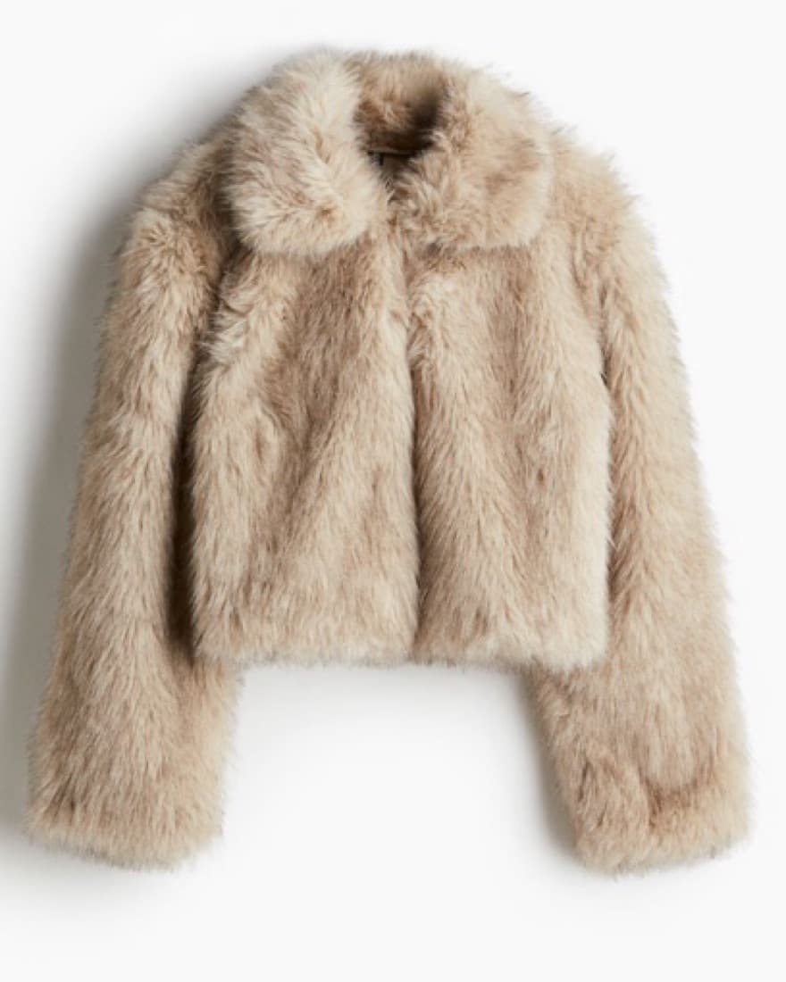 Faux Fur Cropped Jacket - Image 1