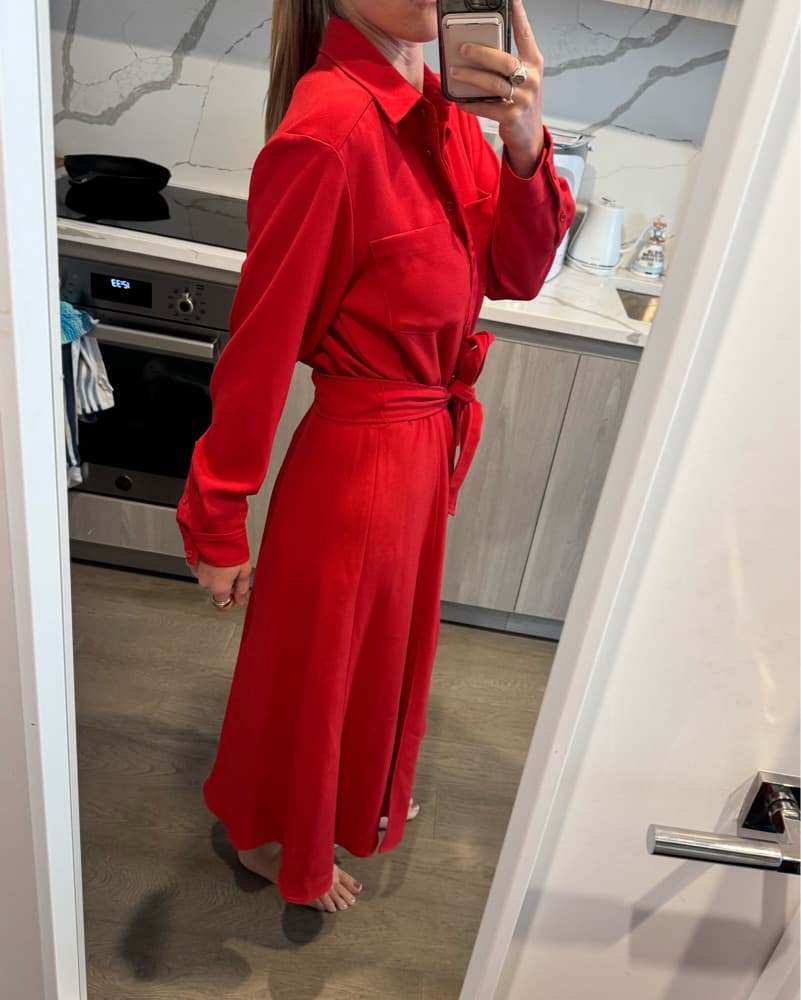 Veronica Beard Cary Dress Red - Image 4