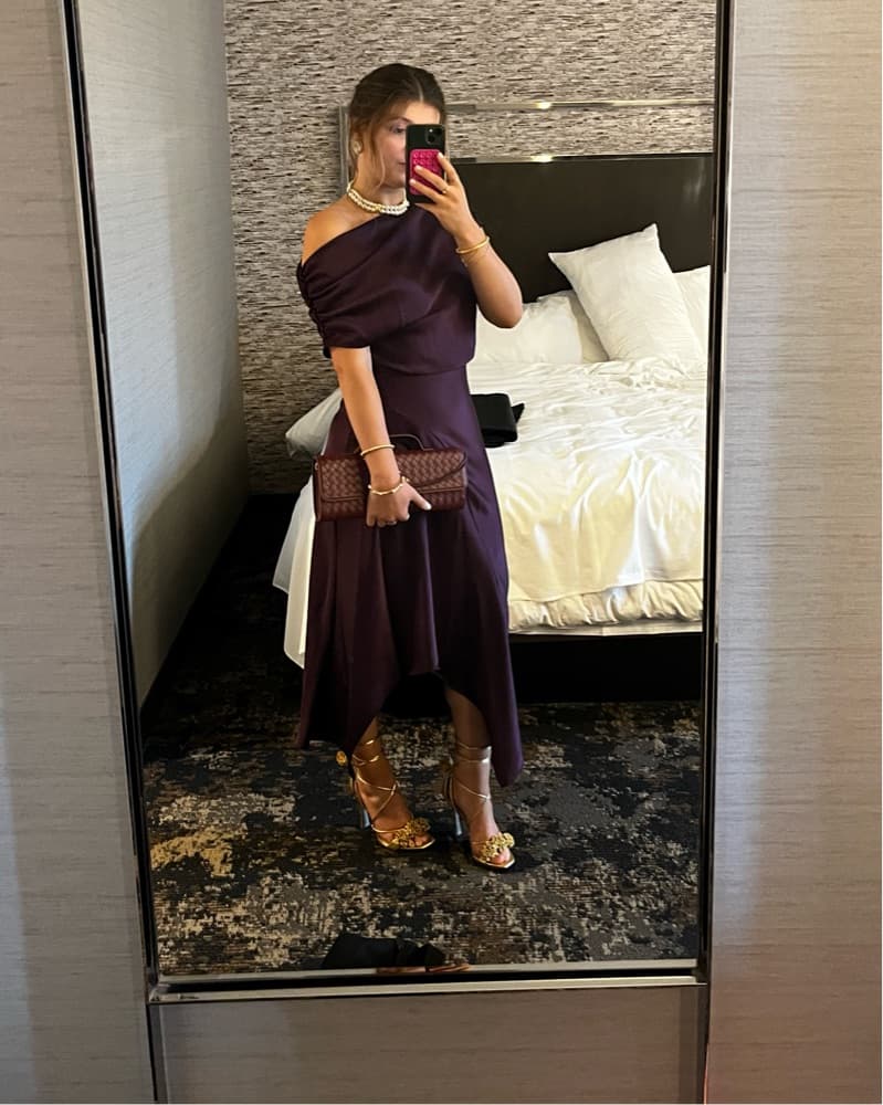 Mango One shoulder asymetrial dress - Image 1