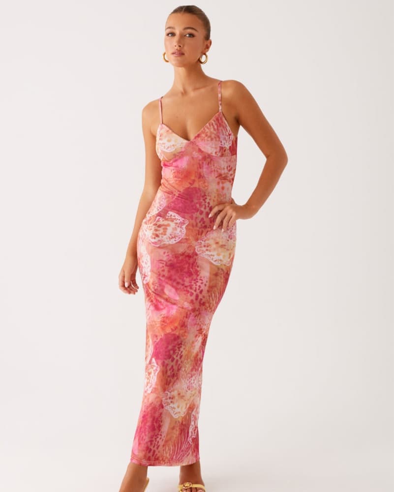 Kasey Midi Dress - Flamingo Fling - Image 1