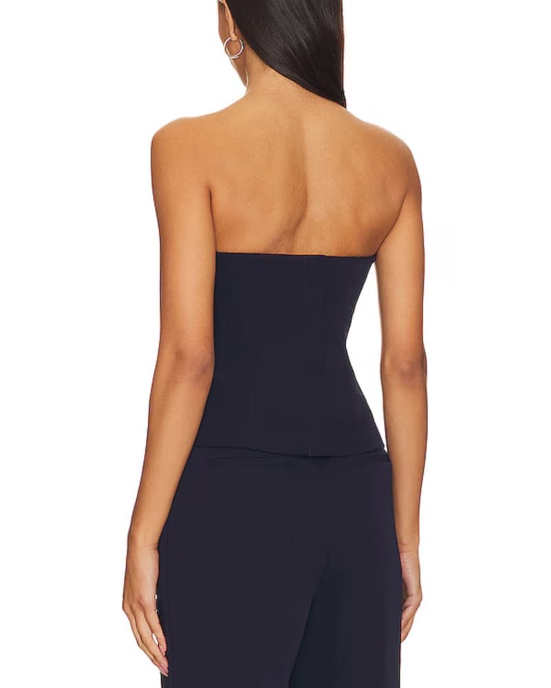 Colette Corset Top in Navy Blue - Image 3