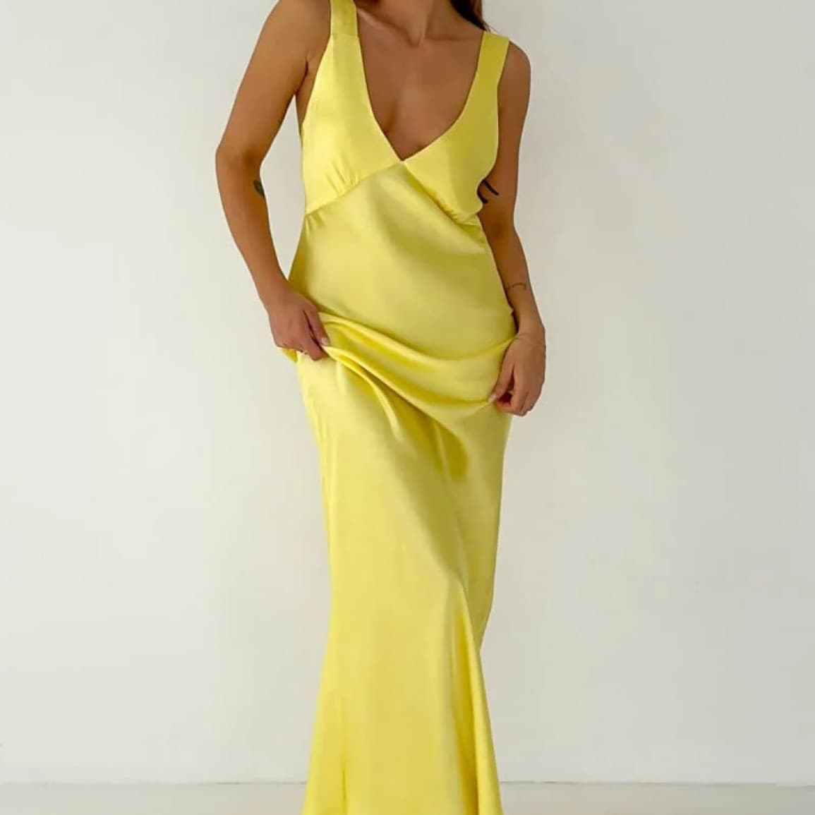 Yellow Silk Maxi Dress - Image 5