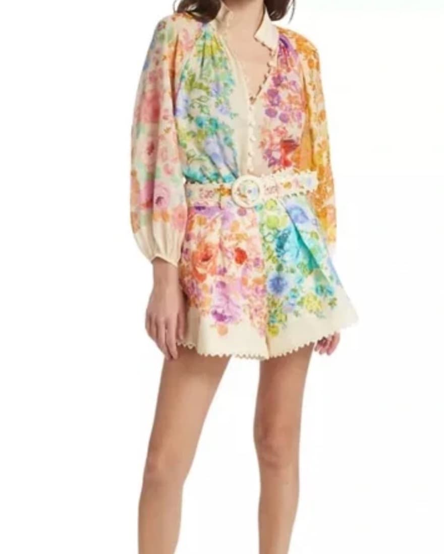 Zimmermann Raie Floral Linen Shorts - Image 5