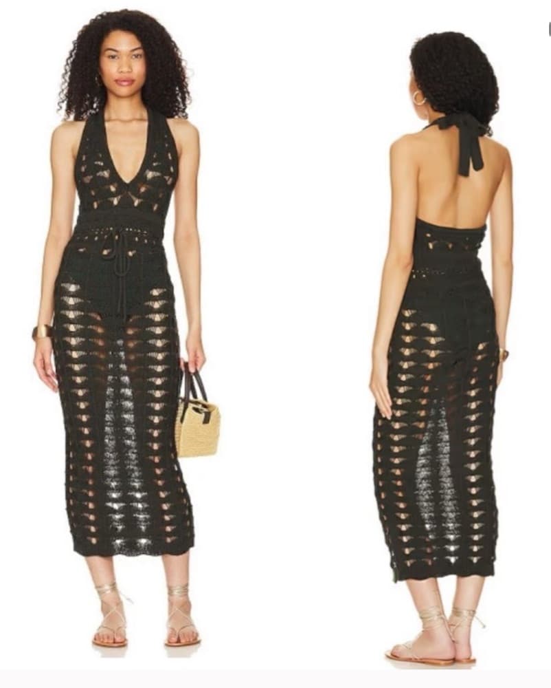 House Of Harlow Crochet Midi Dress  - Image 4