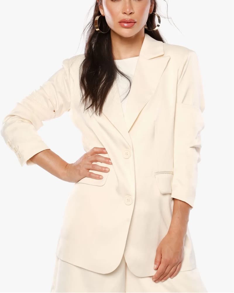 Cara Santana Silk Work Blazer Cream  - Image 1