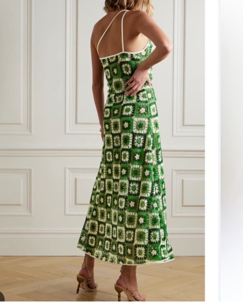 Johanna Ortiz Green Crochet Dress - Image 2