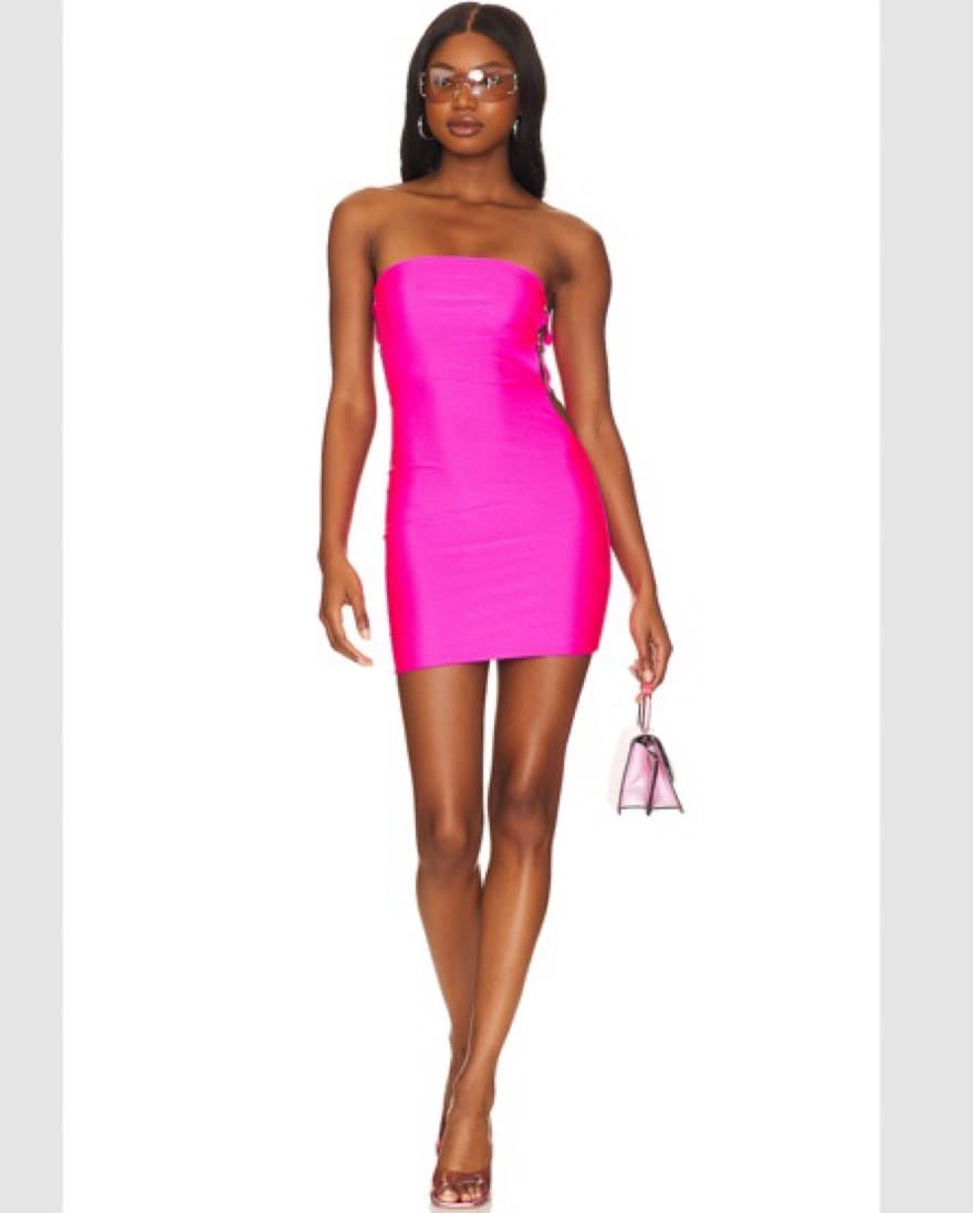 Revolve Pink Strapless Mini Dress - Image 2