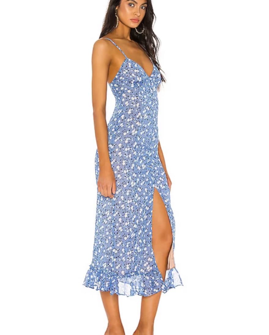 Majorelle Blue floral Midi Dress - Image 2
