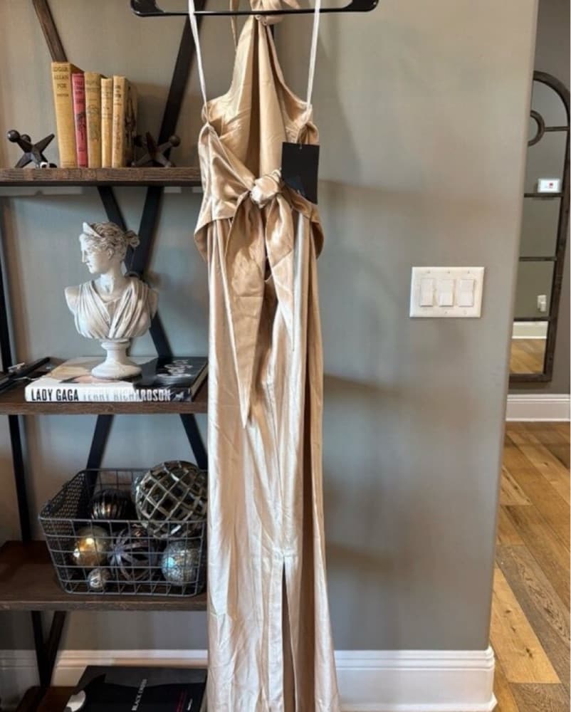 Retrofete Ester Satin Maxi Dress Nude  - Image 5