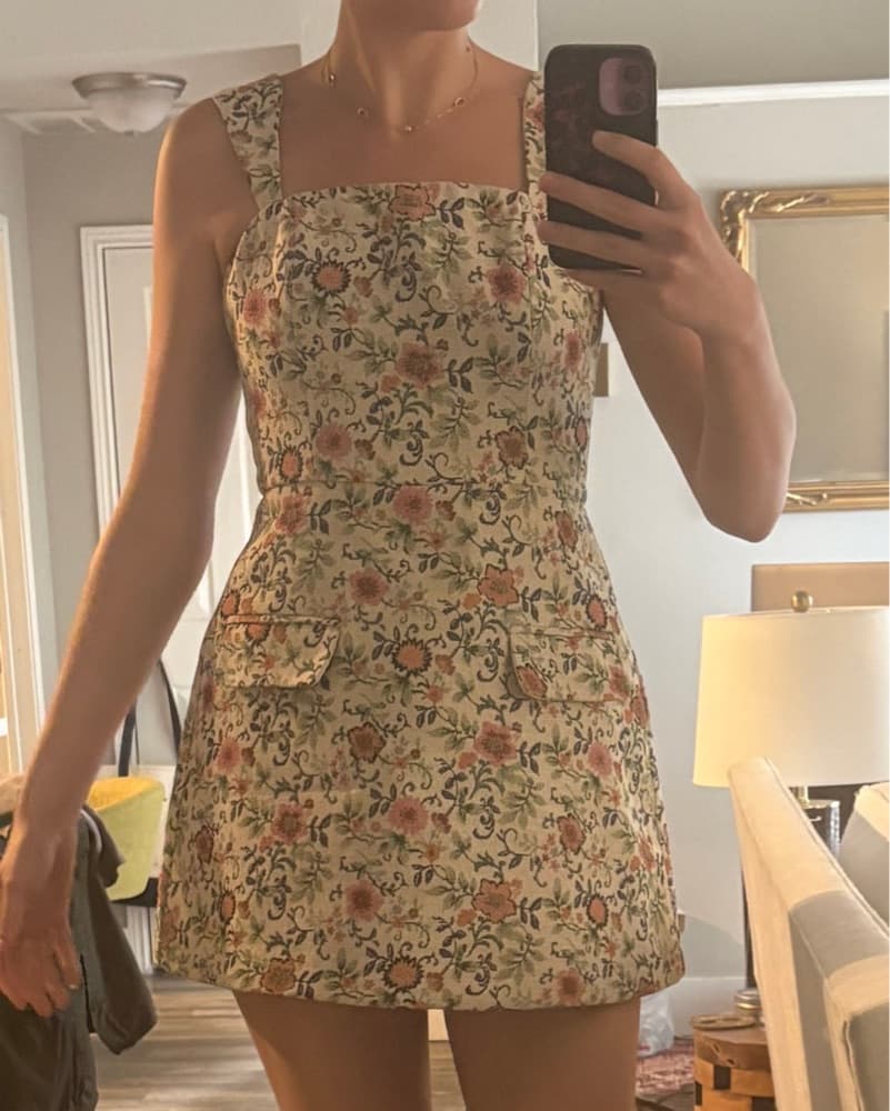  Floral Patterned Mini Dress - Image 2