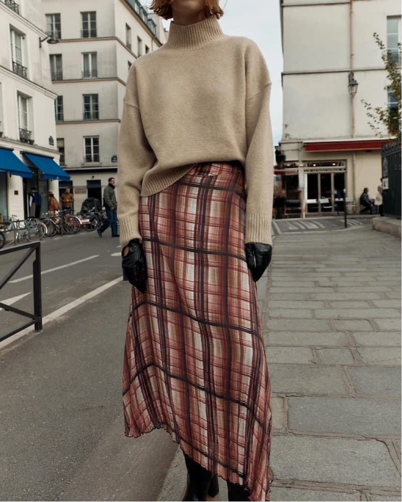 Zara Plaid Skirt - Image 2