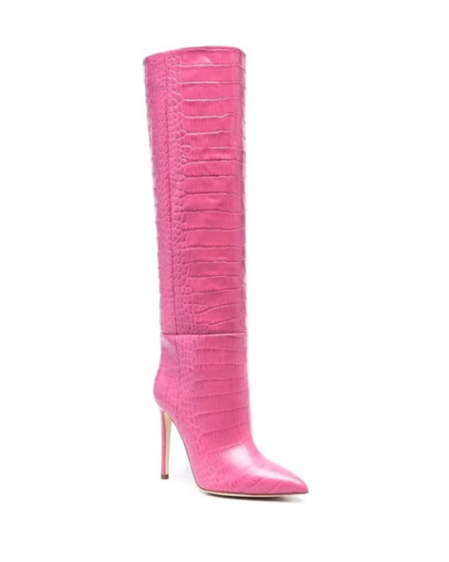 Paris Texas Pink Croc Boots - Image 1