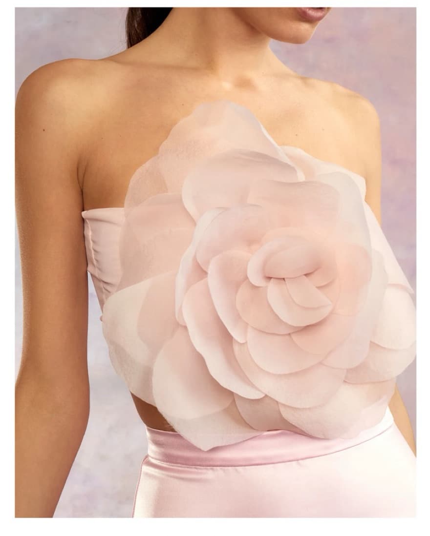 ORGANZA FLOWER BANDEAU TOP - Image 3