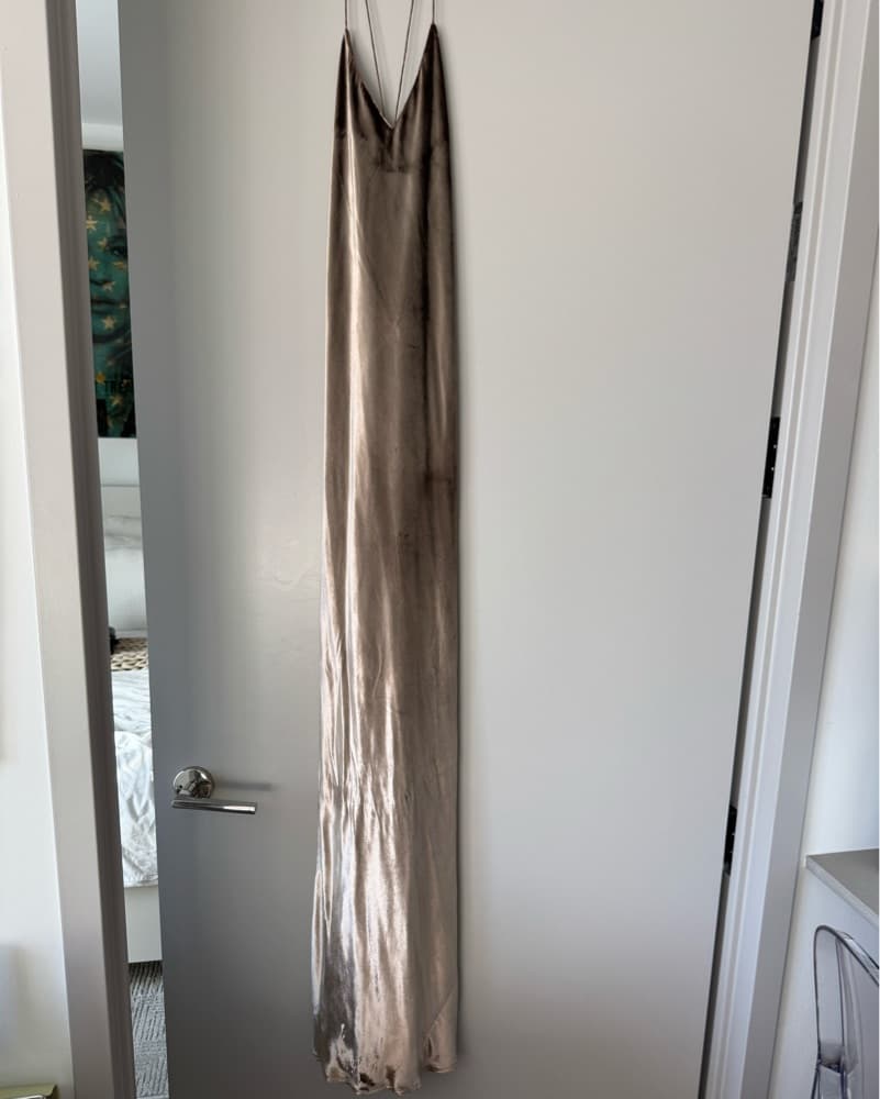 Taupe Velvet Michelle Mason Dress - Image 5