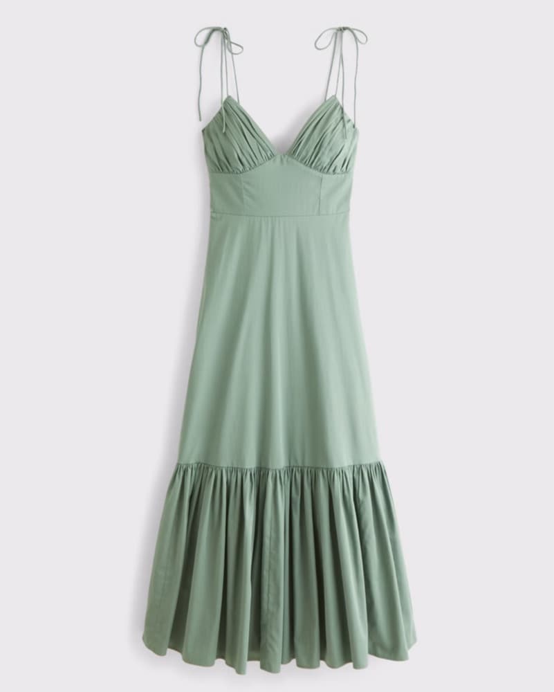 Green Abercrombie Tie Strap Maxi Dress - Image 2