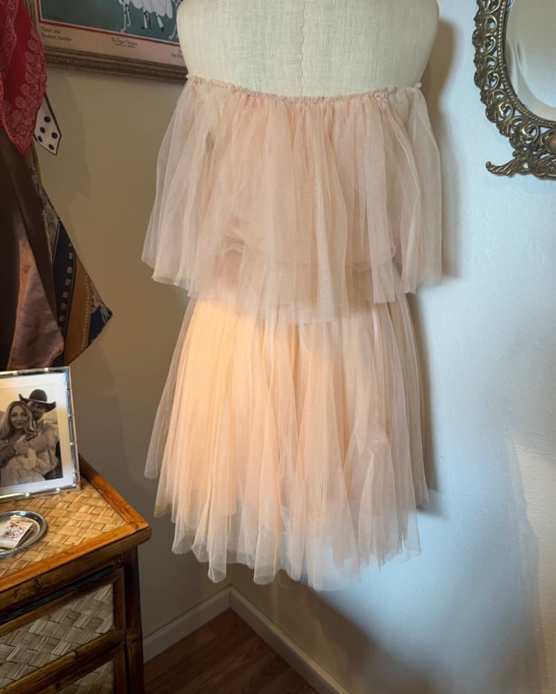 Maje Blush Tulle Mini Dress - Image 3