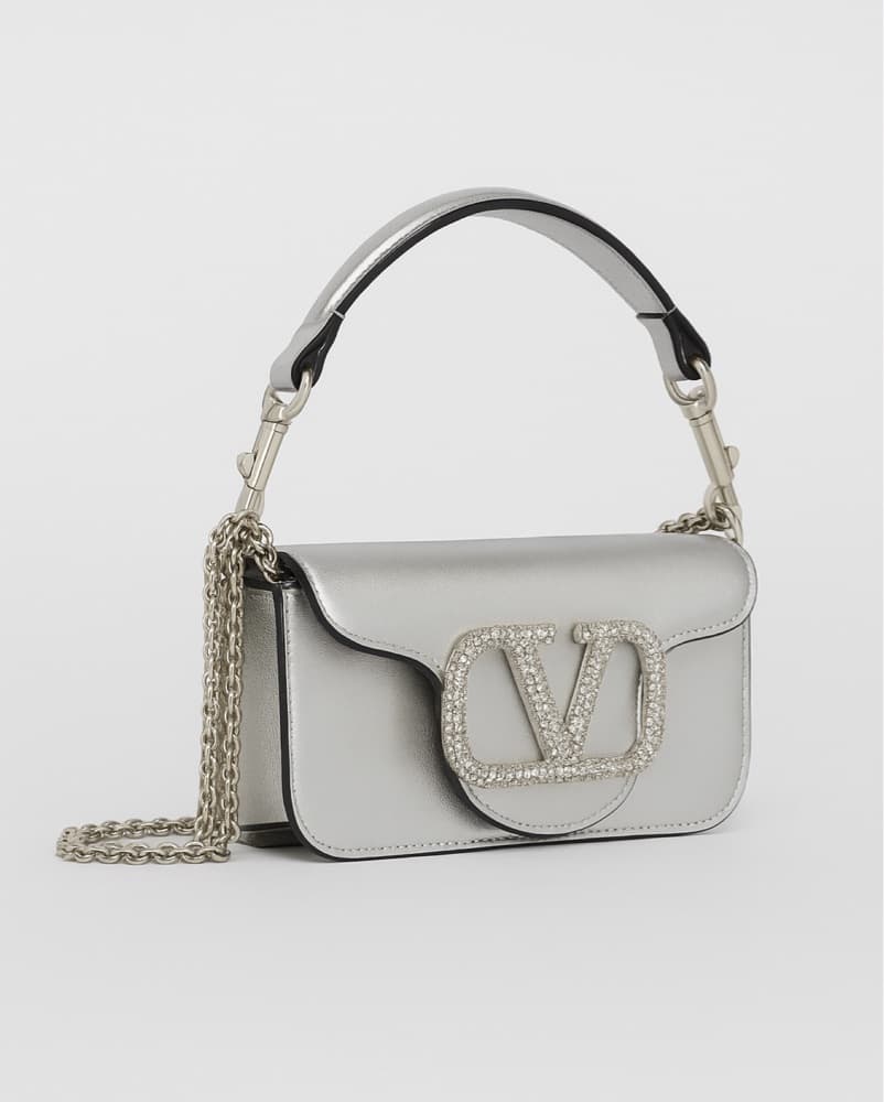 Valentino Loco VLogo Shoulder Bag Silver - Image 1