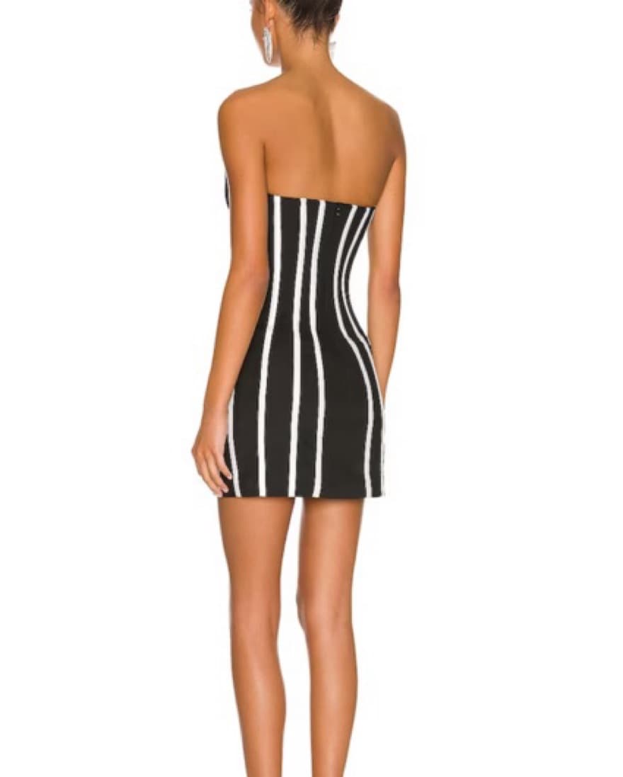 MISHA Black & White Stripped Dress - Image 3