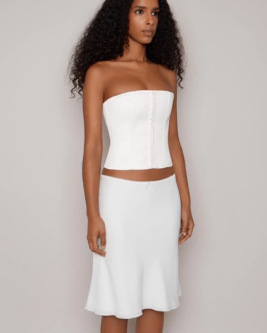 Danielle Guizio Satin Corset in White - Image 2