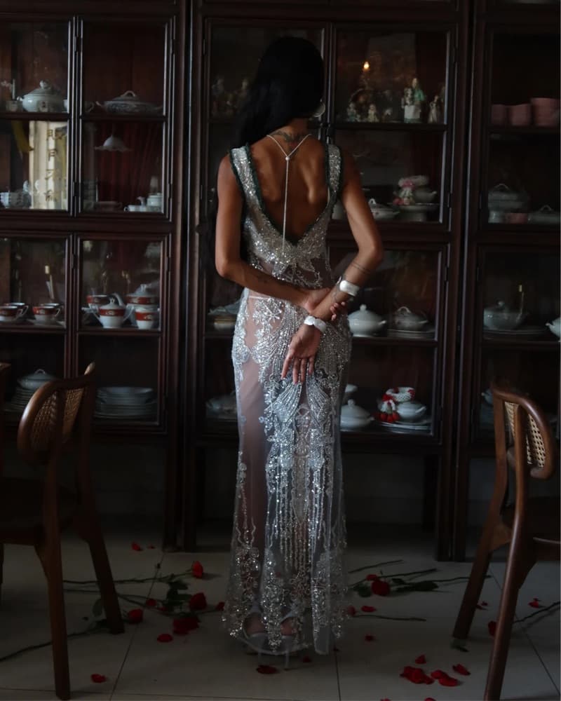 Into Gaia Emerald Embellished Gown - Image 2