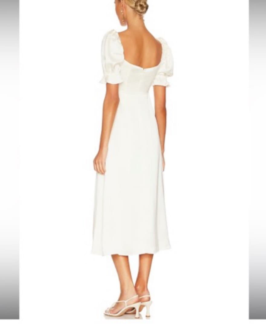 WeWoreWhat Poplin Puff White satin Dress - Image 6
