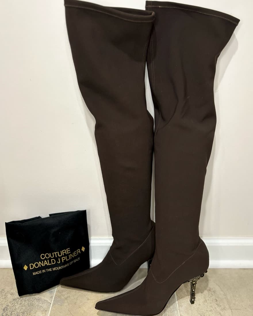 Donald J Pliner Thigh High Heeled Boots - Image 1