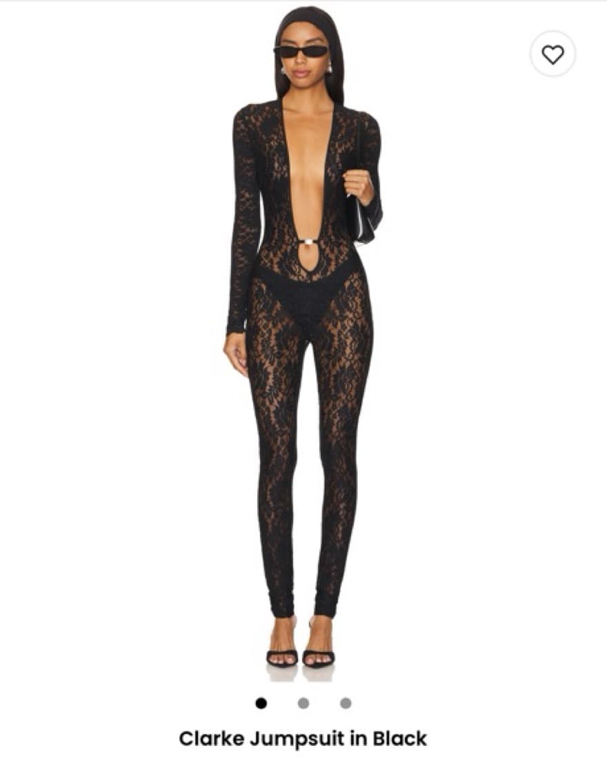 Clarke Lace Jumpsuit in Black - Image 1