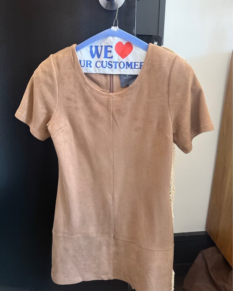 Chic Suede Bodycon Mini Dress - Image 2