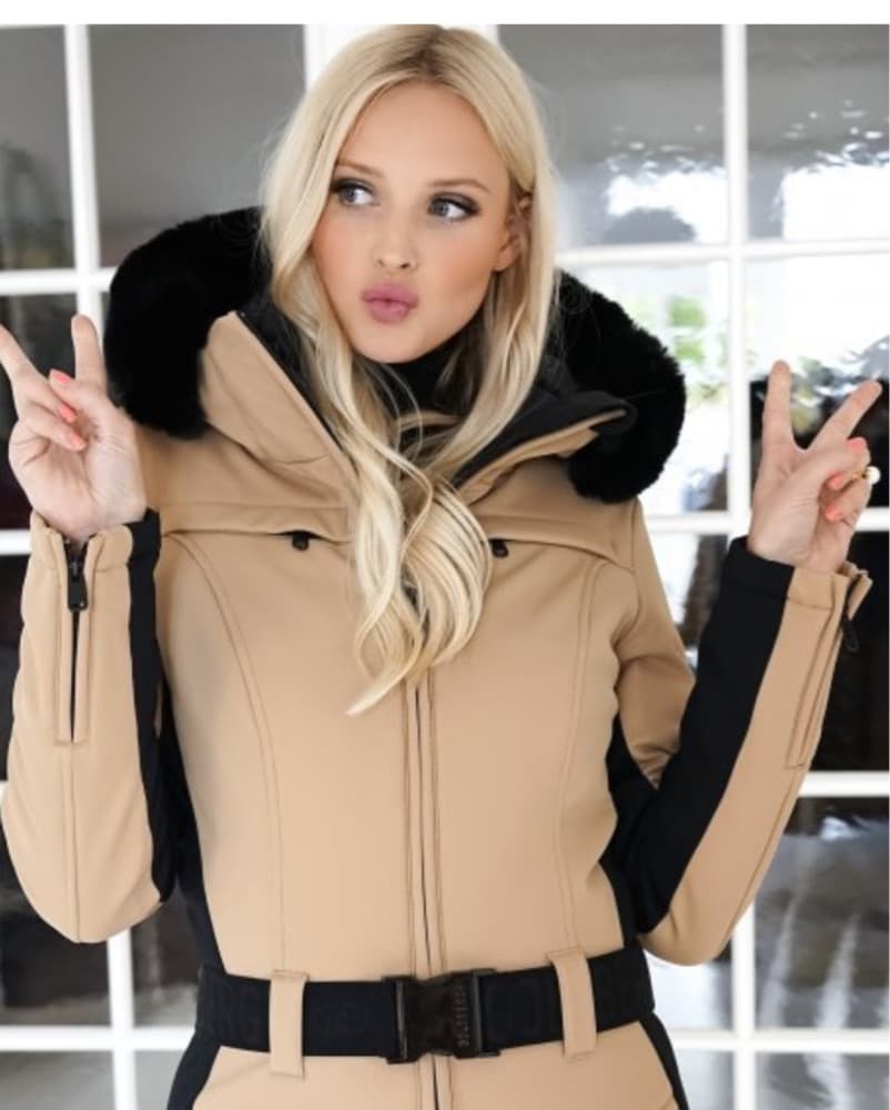 Tan Sleek Hooded Rudsak Skisuit - Image 2