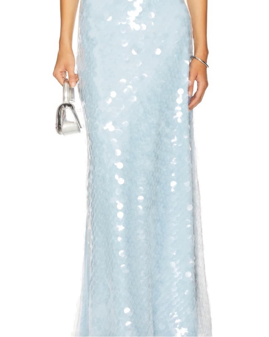 Sequins Blue Maxi Skirt - Image 1
