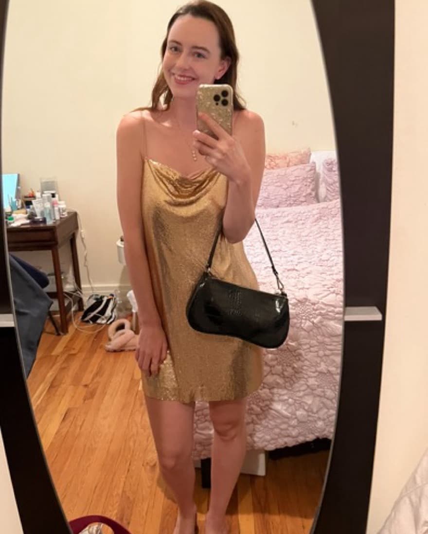 Gold Metal Alice + Olivia Mini Dress  - Image 4