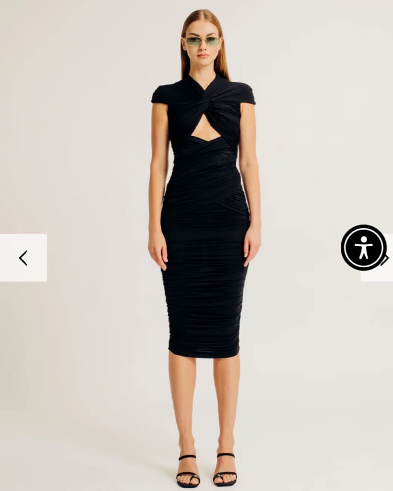 Ronny Kobo Black Cross Front Dress - Image 1