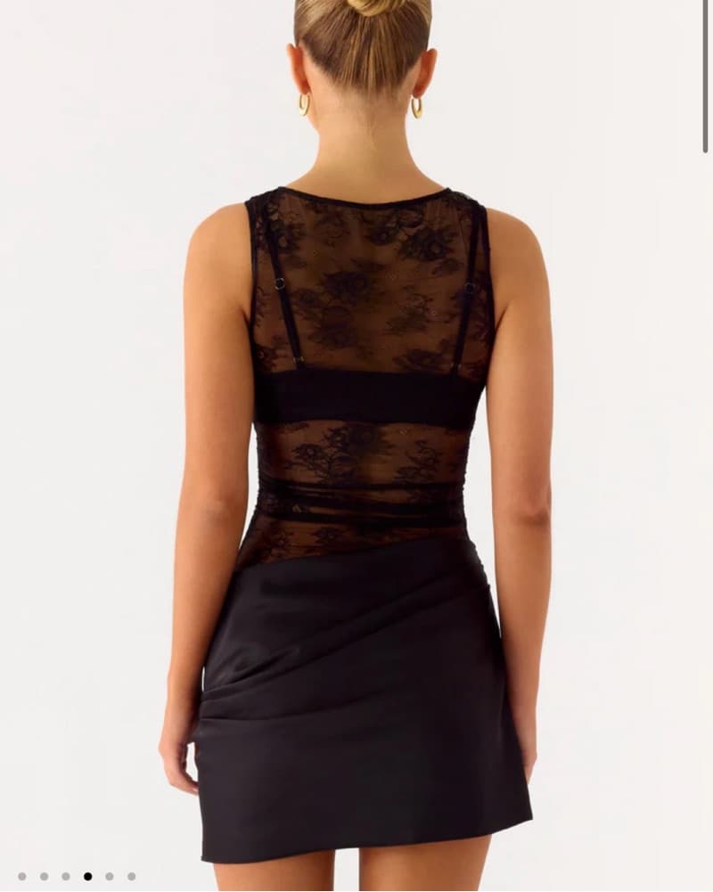 Peppermayo Black Lace Mini Dress - Image 2
