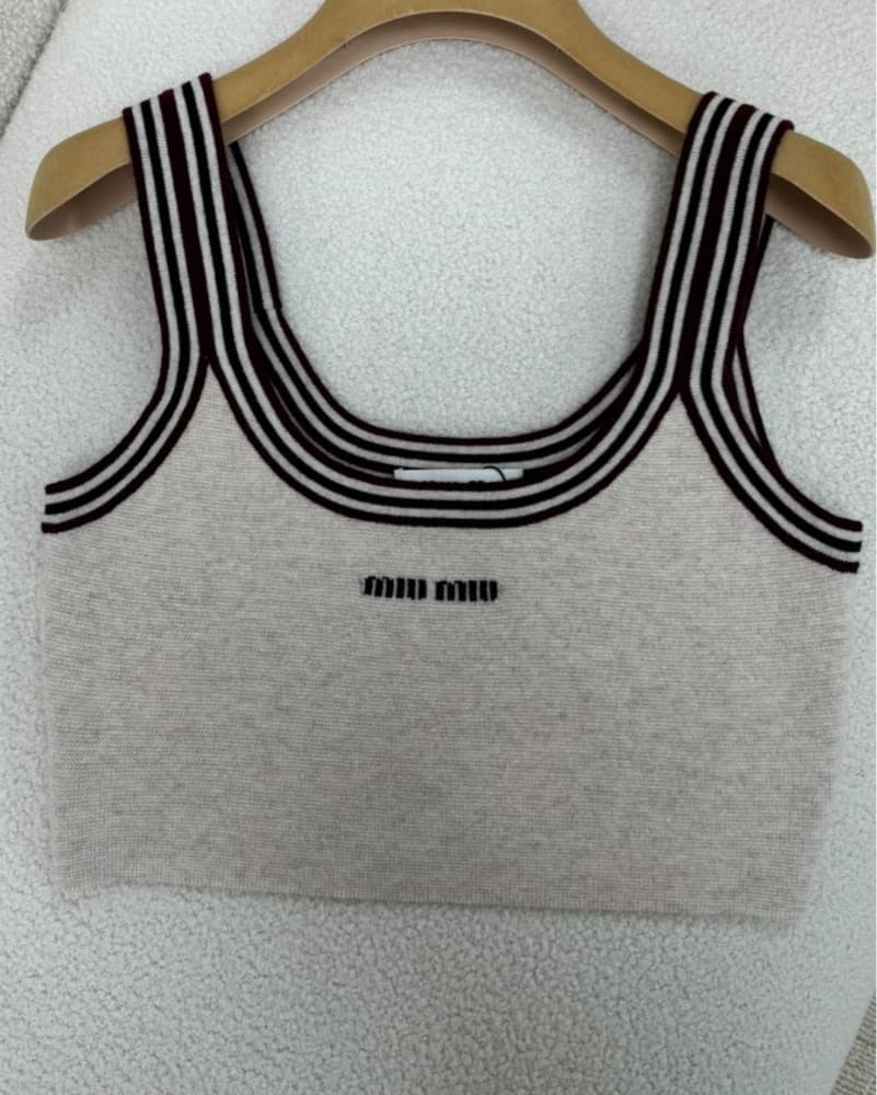 Miu Miu Chic Striped Crop Top - Image 4