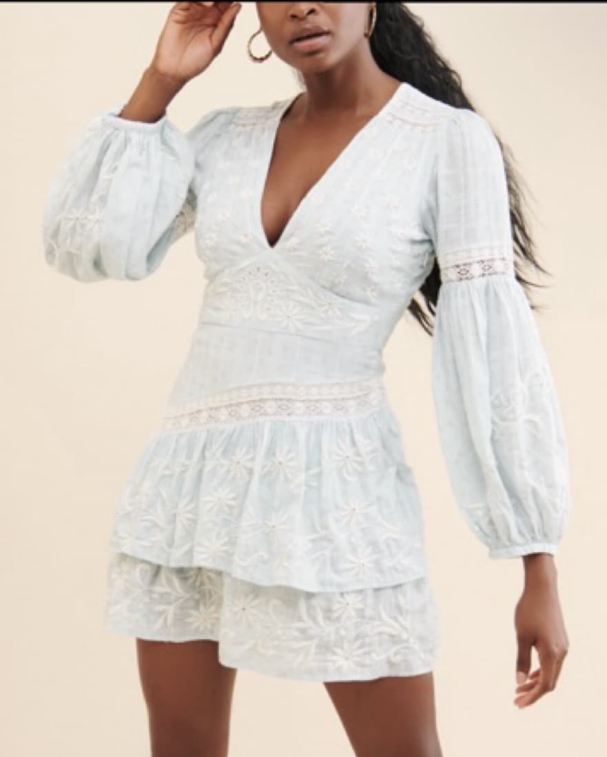 Love Shack Fancy Blue Floral Dress - Image 1