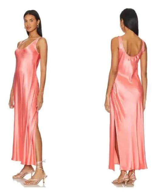 Enza Costa Coral Satin Tank Dress - Image 2