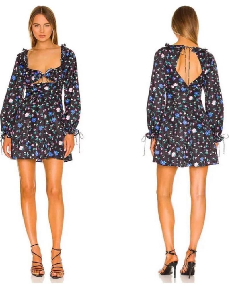 For Love And Lemons Black Floral Dress - Image 2