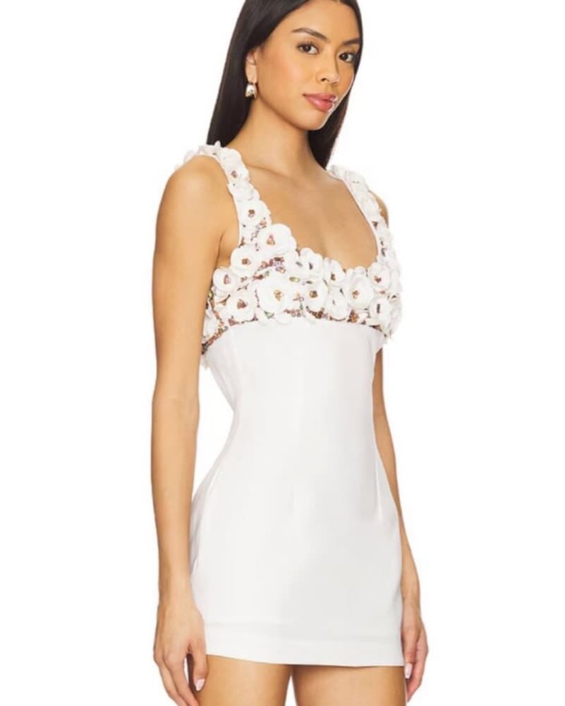 FROSTED CHLOE MINI DRESS IN WHITE - Image 2
