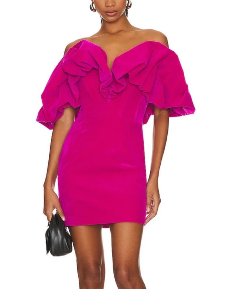 Line & Dot Magenta Velvet Mini  - Image 1