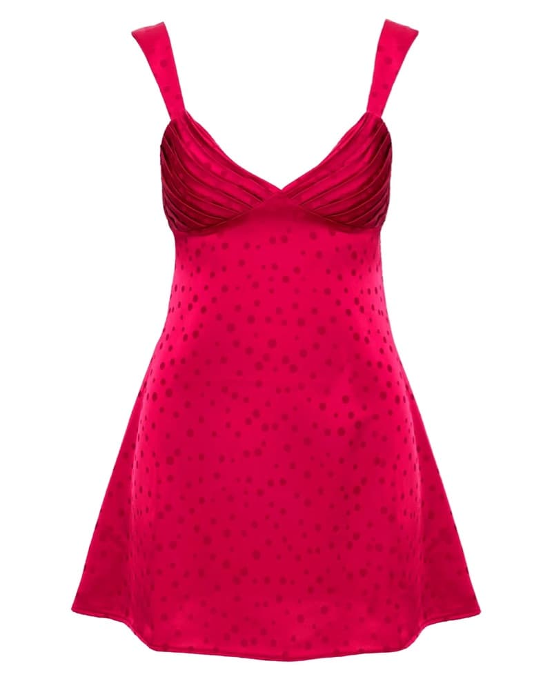 Polka Dot Ruched Bodycon Dress - Image 1