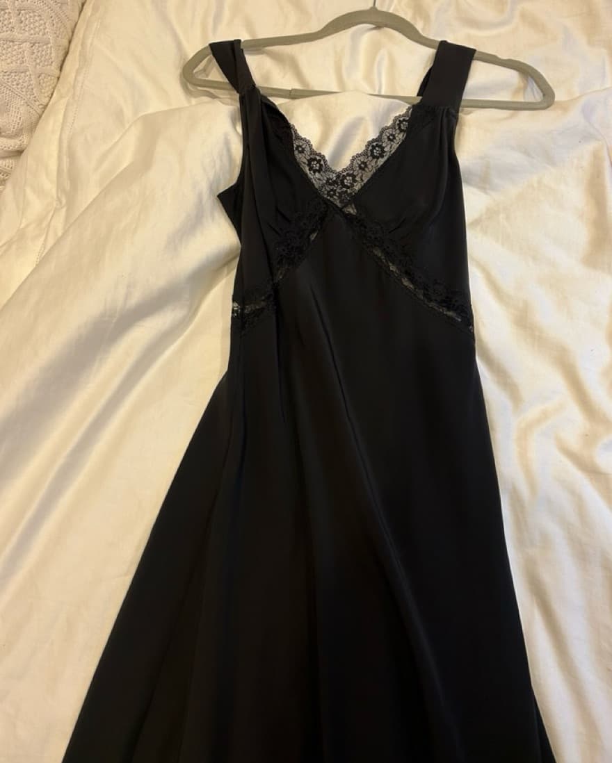 Black Reformation Silk Dress - Image 2
