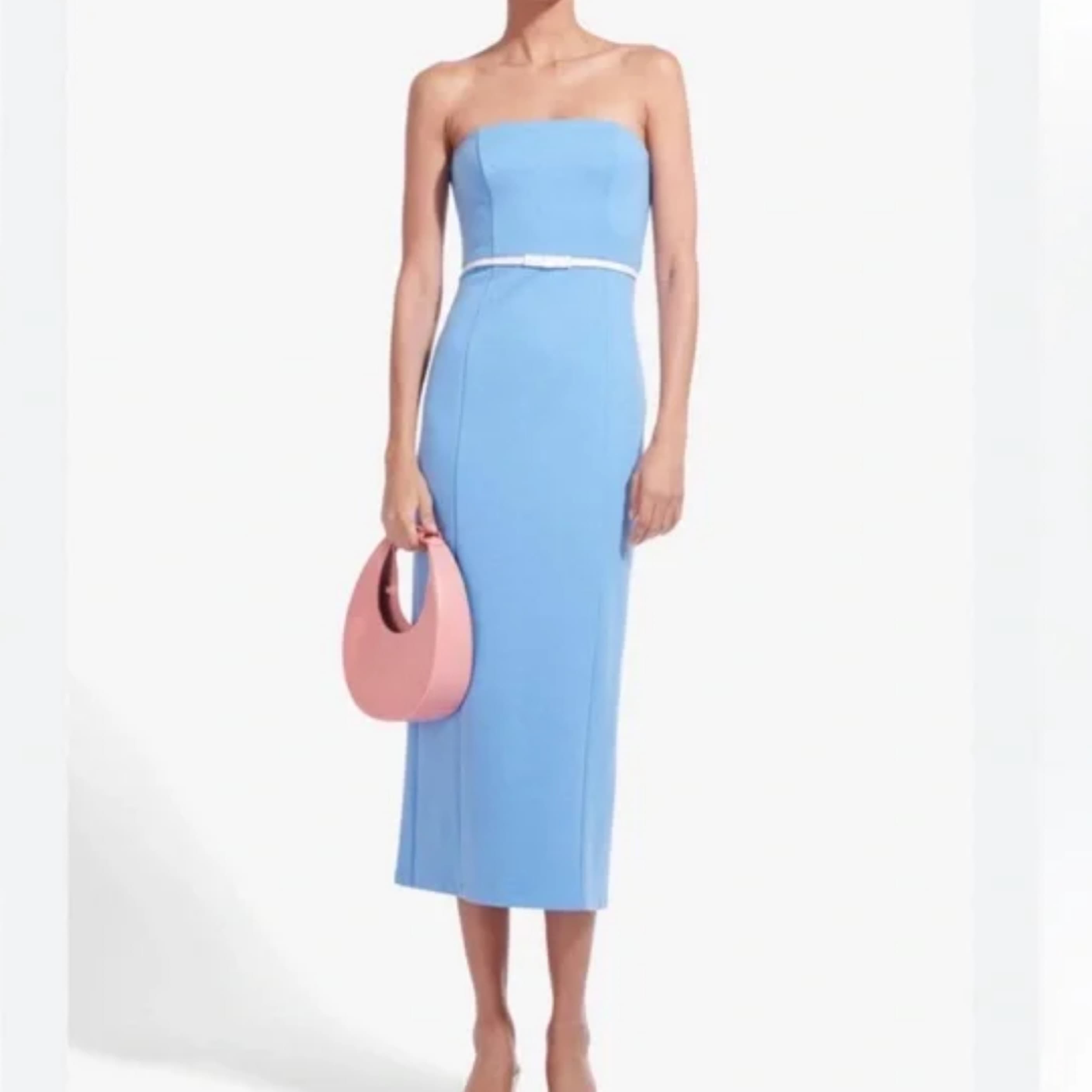 Staud Baby Blue Bow Dress - Image 1