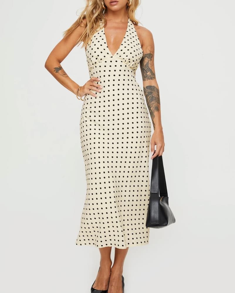 Polka Dor Halter Dress - Image 2
