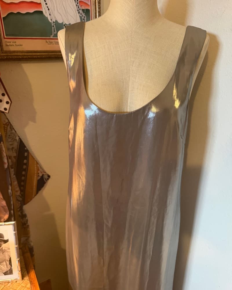 Banana Republic Silver Lamé Maxi Dress - Image 2
