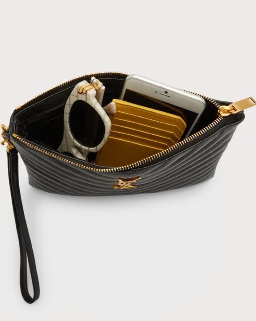 YSL Black Leather Pouch /Wristlet/Clutch - Image 2