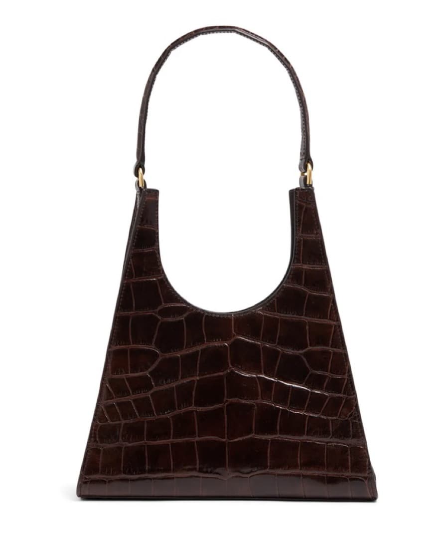 Staud Brown Faux Croc Bag - Image 1