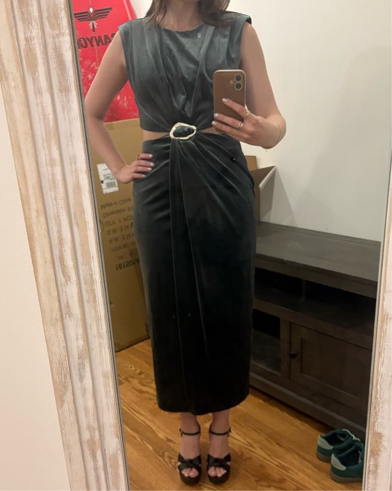 Green Velvet Zara Dress - Image 4