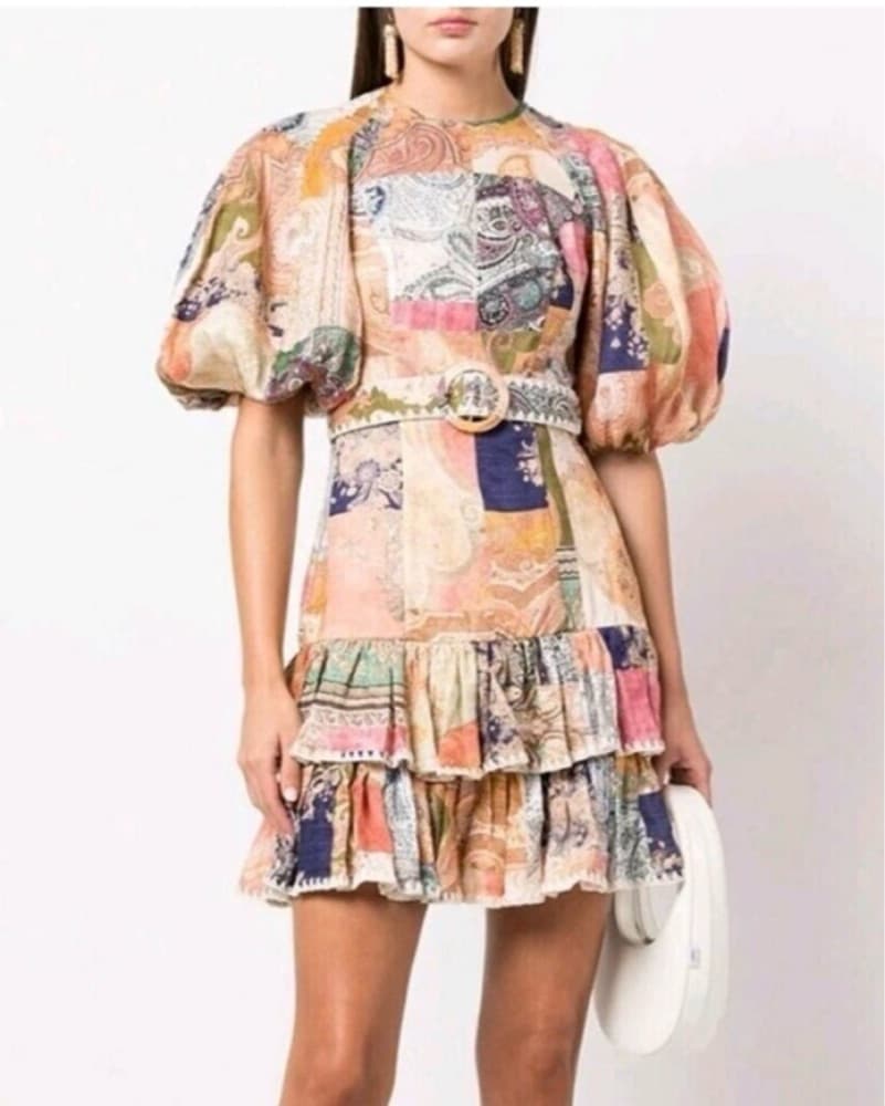 . ZIMMERMANN Anneke Ruffle Hem Mini Dres - Image 1