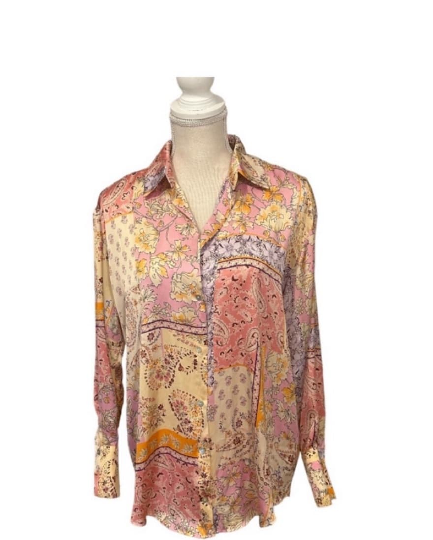 Pink Paisley Satin Top - Image 2